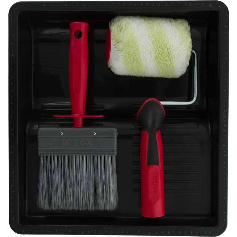 Wilko Small Exterior Paint Rollers and Brush 4 Piece Tray Kit £4 free Click & Collect @ Wilko
