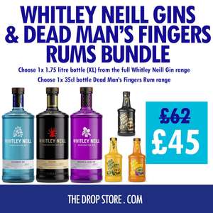 Whitley Neill Gin 1.75ltr & Dead Mans Fingers 35cl - £45 @ The Drop Store