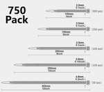 Oksdown 750 Pack Black Nylon Cable Ties Mixed Pack Heavy Duty Strong Variety Self Locking Plastic Zip Tie Sold by Oksdown (LongTian)-UK