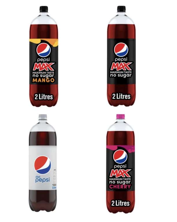 Pepsi max Cherry / Mango / Diet / Regular 2L - 4 for £5 mix and match