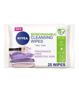 NIVEA Cleansing Face Wipes Sensitive Skin 25pcs 75p + Free Collection @ Boots