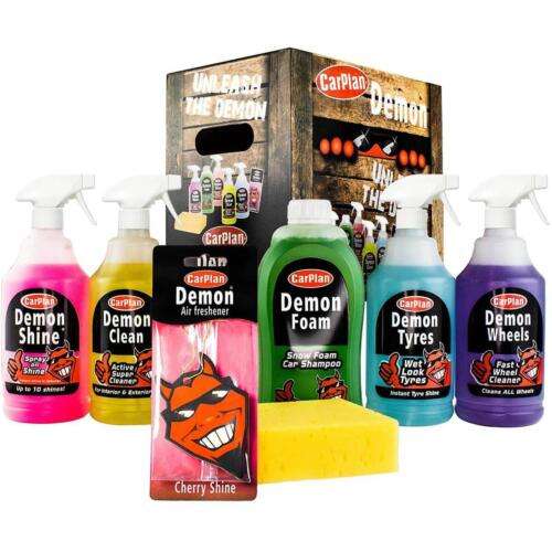 Demon 7pc Car Care Gift Pack Set Includes Shine, Wheels, Foam, Tyres & More - delivered - by motor_world_direct