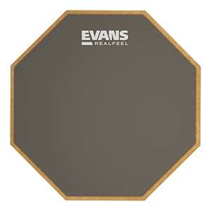 Evans RealFeel - Drum Practice Pad - Drum Pad - Drummer Practice Pad - Gum Rubber, Single Sided, Mountable, 6 Inch £22.50 @ Amazon