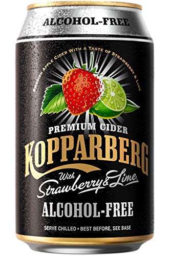 Kopparberg Premium Alcohol Free Cider Strawberry and Lime, 10 x 330ml w/voucher