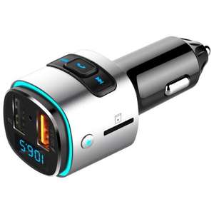 Bluetooth Car MP3 Player Car FM Transmitter Phone - Hands-free Car Charger BC41 QC3.0 - £9.98 With Code Delivered @ MyMemory