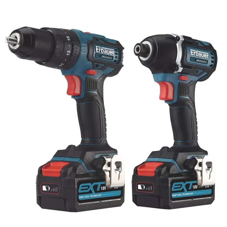 Erbauer 18v Drill Set Brushless (2x5ah Battery) £159.99 Free Collection @ Screwfix