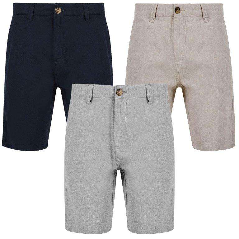 Men’s Cotton Linen Chino Shorts with Code (3 colours available in Sizes S – XXL)