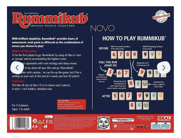Rummikub Novo Game - £7.49 delivered with code @ Bargain Max