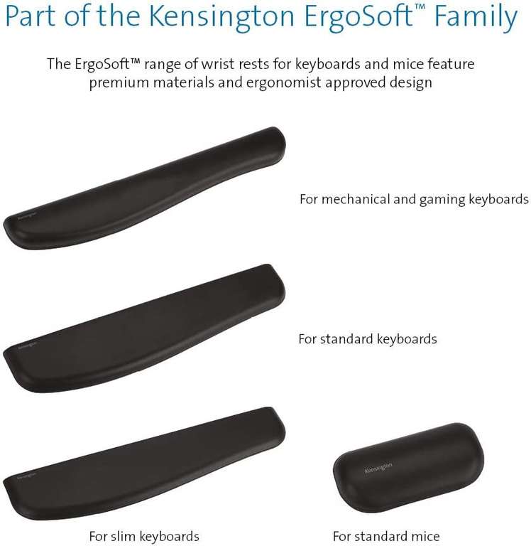 Kensington ErgoSoft Wrist Rest for Slim/Thin Keyboard, Black