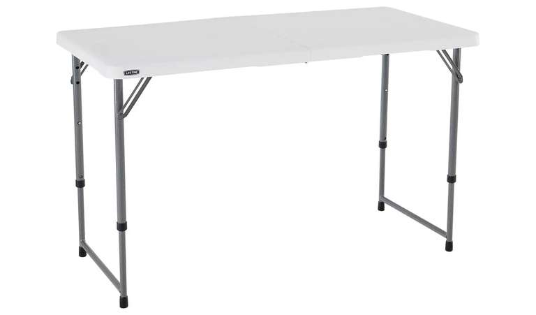 Lifetime 4ft Adjustable Height and Foldable Steel Camping Table - £40 With Click & Collect @ Argos
