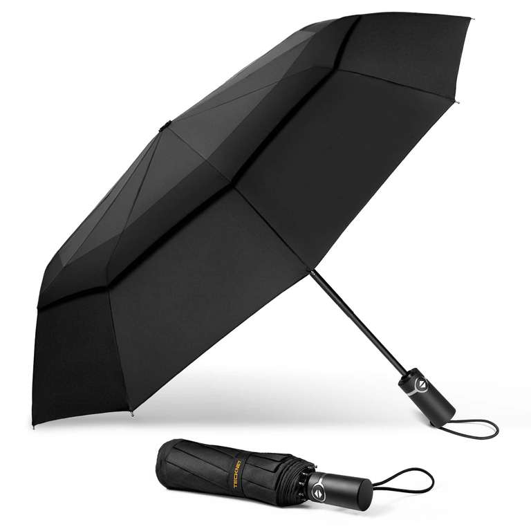 TECKNET Windproof Umbrella, Large Wind Resistant Umbrella with 10 Ribs, Auto Open Close with code