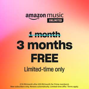 Amazon Music Unlimited - 3 months Free - New / Selected Accounts