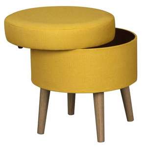 Round Storage Stool Linen Ochre £14 + Free Collection Very Limited Stock @ Homebase