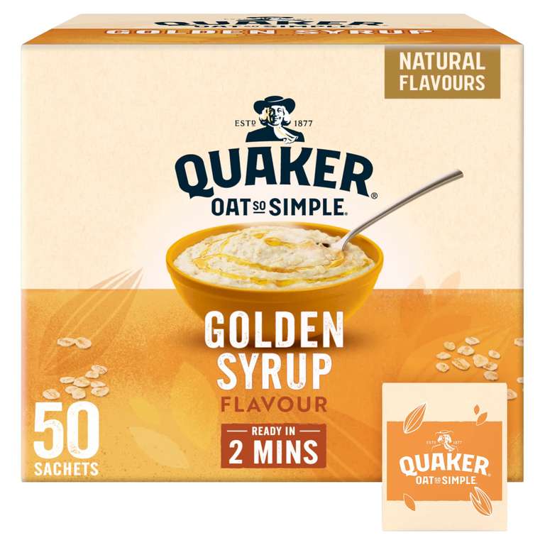 Quaker Oat So Simple 50 sachets golden syrup