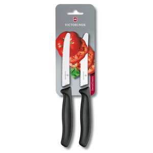Victorinox 11 cm Swiss Classic Serrated Edge Tomato/Utility Knife in Blister Pack, Set of 2, Black from Amazon