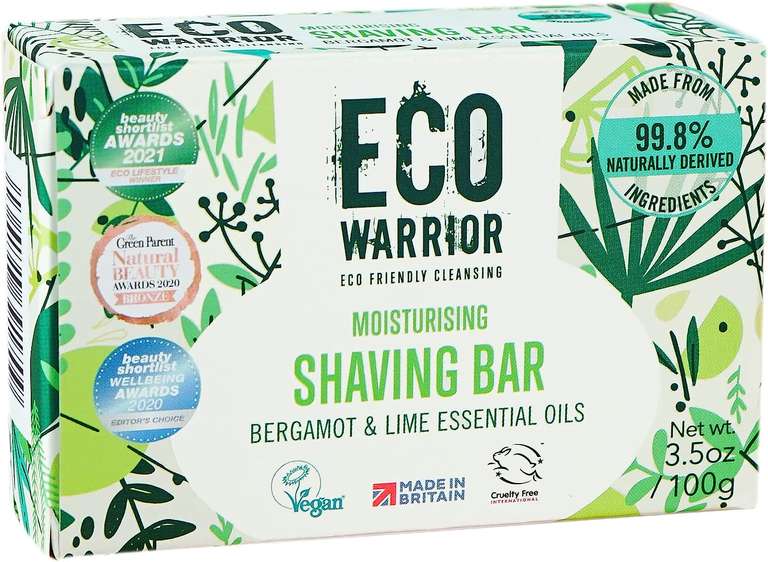 Eco Warrior Shaving Soap Bar Bergamot & Lime, 100g - £2 / £1.80 Subscribe & Save @ Amazon