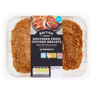 Sainsburys/Sainsbury's Southern Fried Fresh British Chicken Breast Fillet x2 315g - Nectar Price