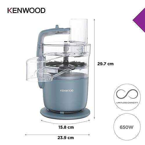 Kenwood MultiPro Go FDP22.130GY Food Processor, 1.3L, 650 Watts for Chopping,  Slicing, Grating, Pureeing and Kneading Dough