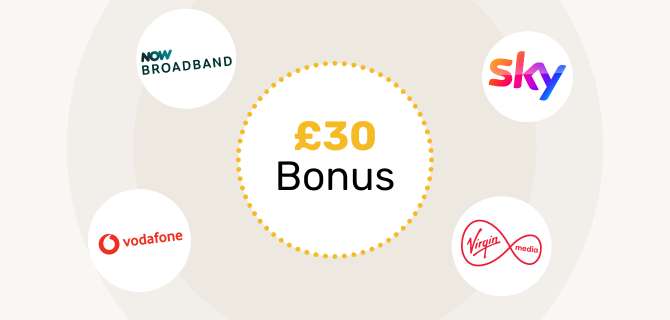 Quidco £30 Broadband Bonus + up to £100 cashback Now broadband (First 2000 Opt-Ins / Selected Providers)