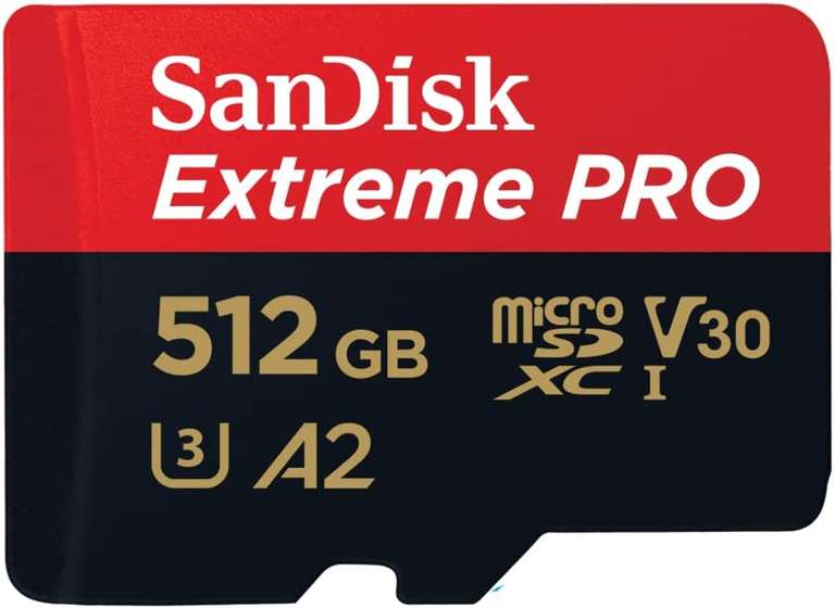 SanDisk 512GB Extreme PRO SDXC card + RescuePro Deluxe UHS-I Class 10 U3 V30 £64.49 Delivered Sold by TRD Wholesale Dispatched by Amazon