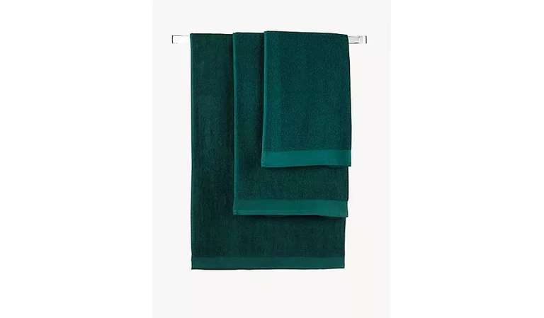 George Home 100% Cotton Bath Towel - Charcoal/Pink/Black/Plum/Lagoon/Green - £3 @ Asda