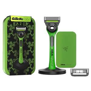 Gillette Labs Exfoliating Men's Razor, Razer Limited Edition, 2 Blade Refills, Travel Case