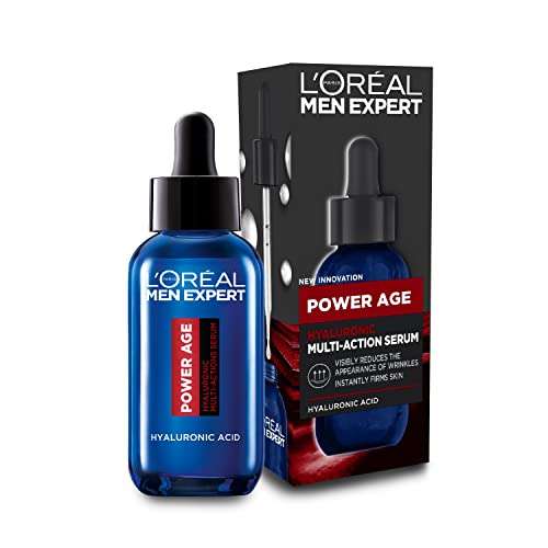 L'Oreal Men Expert Power Age Serum, Hydrating & Revitalising Hyaluronic Acid Serum for Men 30ml: £8.07 With Voucher @ Amazon