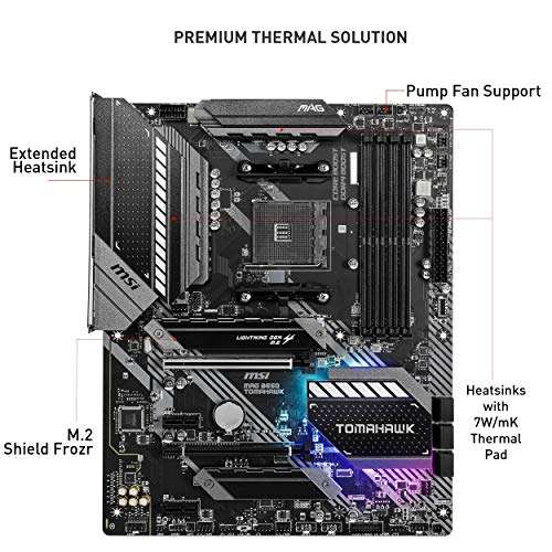 MSI MAG B550 TOMAHAWK Motherboard ATX - Supports AMD Ryzen 3rd Gen Processors, AM4, DDR4 Boost (4866MHz/OC)
