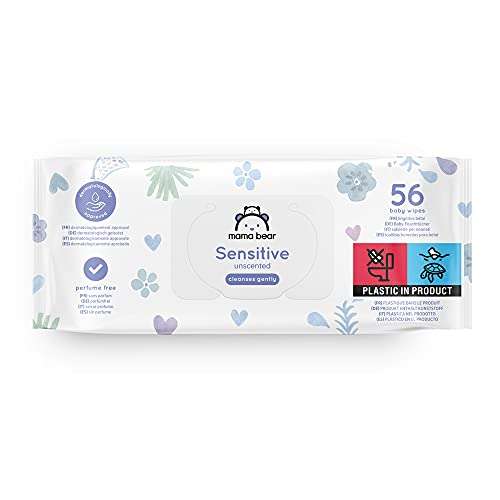 Mama Bear Sensitive Unscented Baby Wipes, 1008 Count (18 Packs of 56)