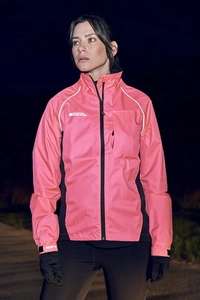 Adrenaline Ladies Iso-Viz Waterproof Cycling Jacket - Orange/Pink/Yellow