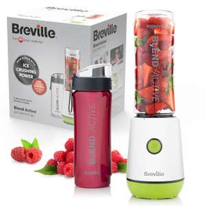 Breville Blend Active Personal Blender & Smoothie Maker | 350W | 2 Portable Blend Active Bottles (600ml) | Leak Proof Lids