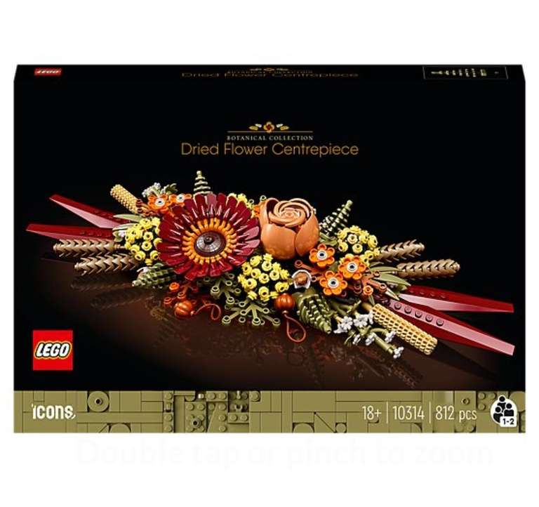 LEGO Icons Dried Flower Centrepiece Décor Set 10314. Free click and collect