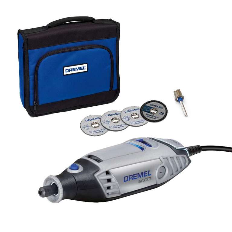 Dremel 3000 Rotary Tool 130 W, Amazon Exclusive Multi Tool Kit with 5 Acessories, Variable Speed 10.000-33.000 RPM