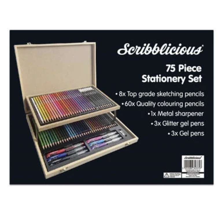 Scribblicious 75 Piece Stationery Set with code £2.99 C&C