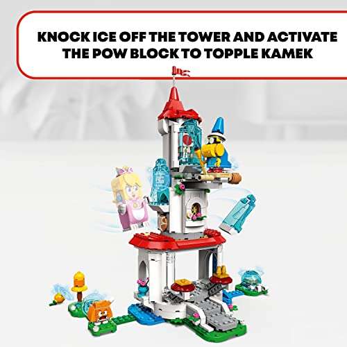 LEGO 71407 Super Mario Cat Peach Suit and Frozen Tower Expansion Set, with Castle Toy and Costume, plus Kamek & Toad Figures £33.50 @ Amazon