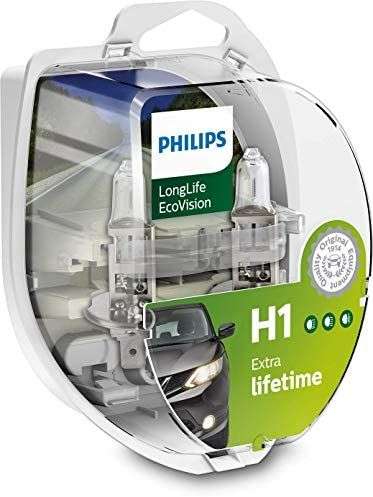 Philips 0730536 LongLife EcoVision H1 12258LLECOS2 Headlight Bulb Kit with 2 Bulbs - £9.49 @ Amazon