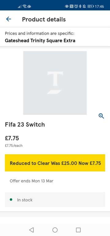 Fifa 23 Nintendo Switch £7.75 @ Tesco Gateshead