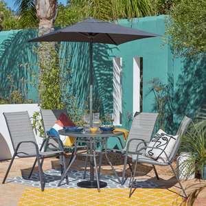Andorra 4 Seater Garden Dining Set with Parasol (Possible Discount With Newsletter Signup)
