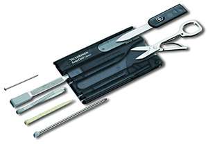 Victorinox, Swiss Card Classic, Swiss Made Pocket Tool, Multi Tool, Credit Card Size, 10 Functions, Emergency blade, Scissors, Black