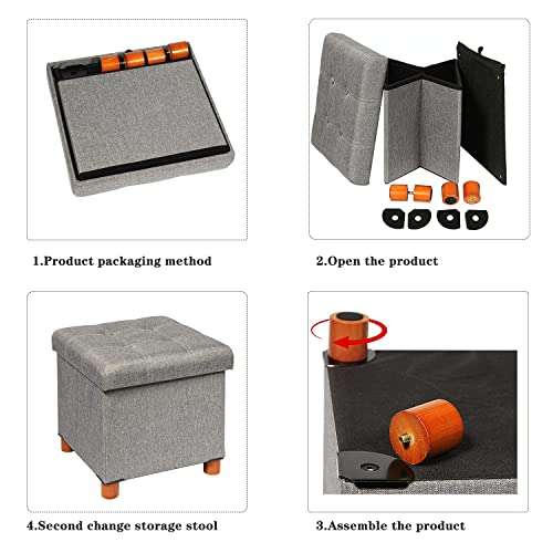 Bonlife Grey Folding Ottoman Storage £21.97 Dispatches from Amazon Sold by Bella&Leo