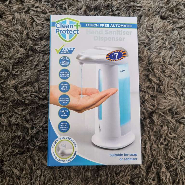 Clean and protect touch free automatic Hand Sanitiser Soap Dispenser - £3 @ B&M Bulwell, Nottingham