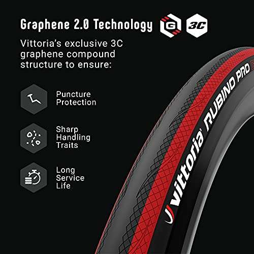 Vittoria Rubino Pro 700x25c IV Fold G2.0 road bike tyres £12.99 @ Amazon