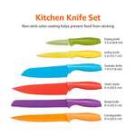 Amazon Basics 12-Piece Coloured Knife Set, Assorted