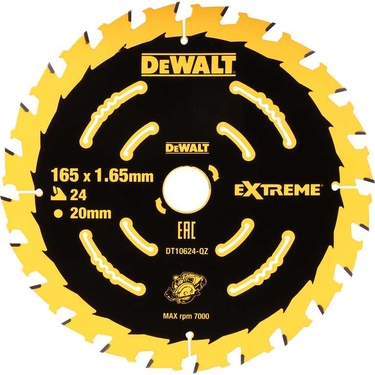 DeWalt Extreme Cordless Circular Saw Blade 165 x 20mm 24T free collection £13.99 @ Toolstation
