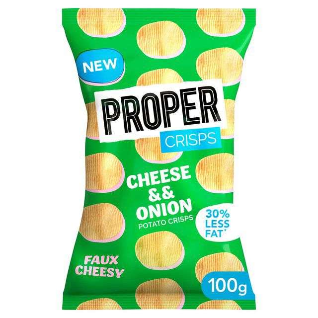 PROPER Crisps Cheese & Onion Sharing Bag 100g (Grimsby)