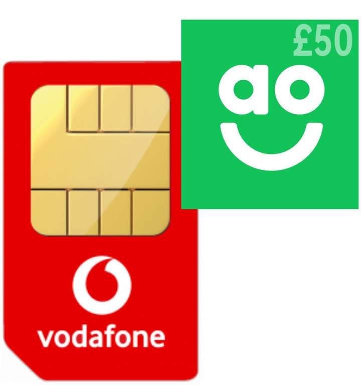 Sim Only 40GB Vodafone Data + Unlimited Minutes & Texts (Basics) - £10p/m (12m) + £50 AO Gift Card - £120 @ Mobile Phones Direct