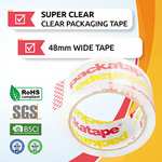 Crystal Clear Super Transparent Strong Packing Tape - 6 Rolls 48mm x 50m £6.99 With Voucher, Dispatched By Amazon , Sold By Mbopp