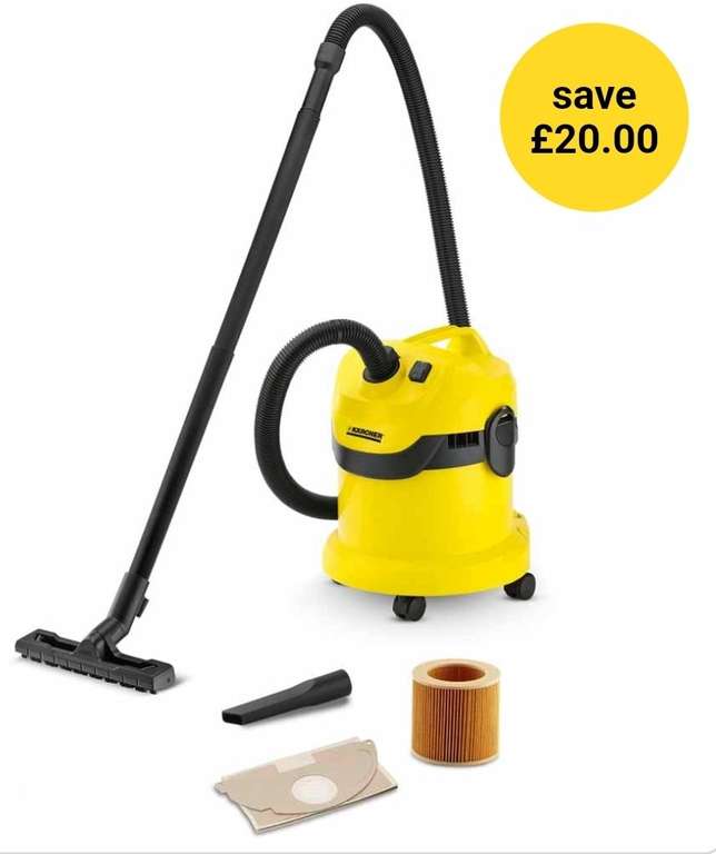 Karcher WD2 Wet & Dry Vacuum now £40 + Free Collection @ Wilko