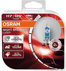 Osram Night Breaker Laser H7, +150% more brightness - Duo box (2 Lamps) - £13.58 @ Amazon