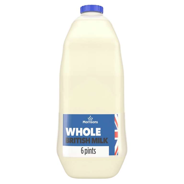 Morrisons British Whole Milk 6 Pints // Semi Skimmed Milk 6 Pints - £1.35 @ Morrisons Chelmsford